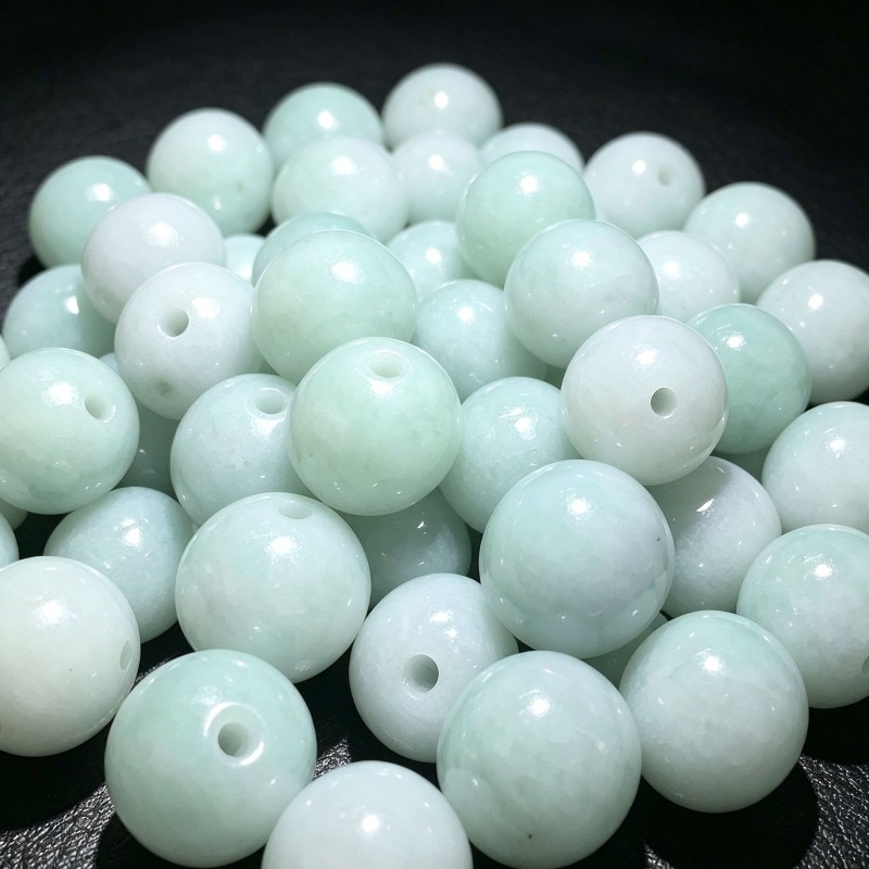 Earrings - 10PC Doğal Yeşim Zümrüt 13mm Daire