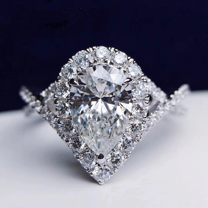 Moissanite Engagement Ring 1 Carat - Özel Tasarım 14 Ayar Beyaz Altın