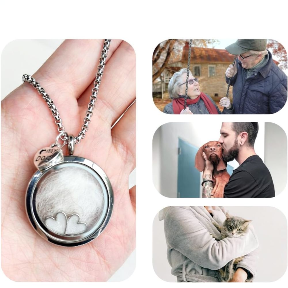 Heart Locket Necklace Photo - Paslanmaz Çelik Kalp Şeklinde Anı Kolyesi,