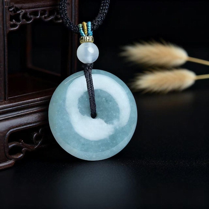 Necklaces - Yeni Gerçek Doğal Yeşim Donut Ping