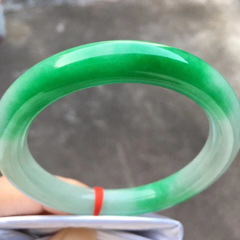 Bracelets - Doğal Myanmar yeşim taşı bilezik, yuvarlak