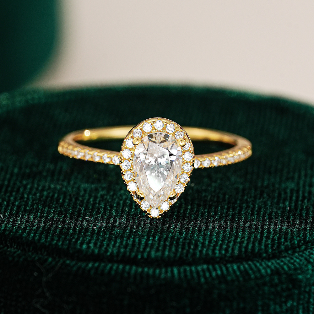 KyanGem Gerçek 18 K Altın Moza - Moissanite Engagement Ring 1 Carat incelemesi ve fiyatı