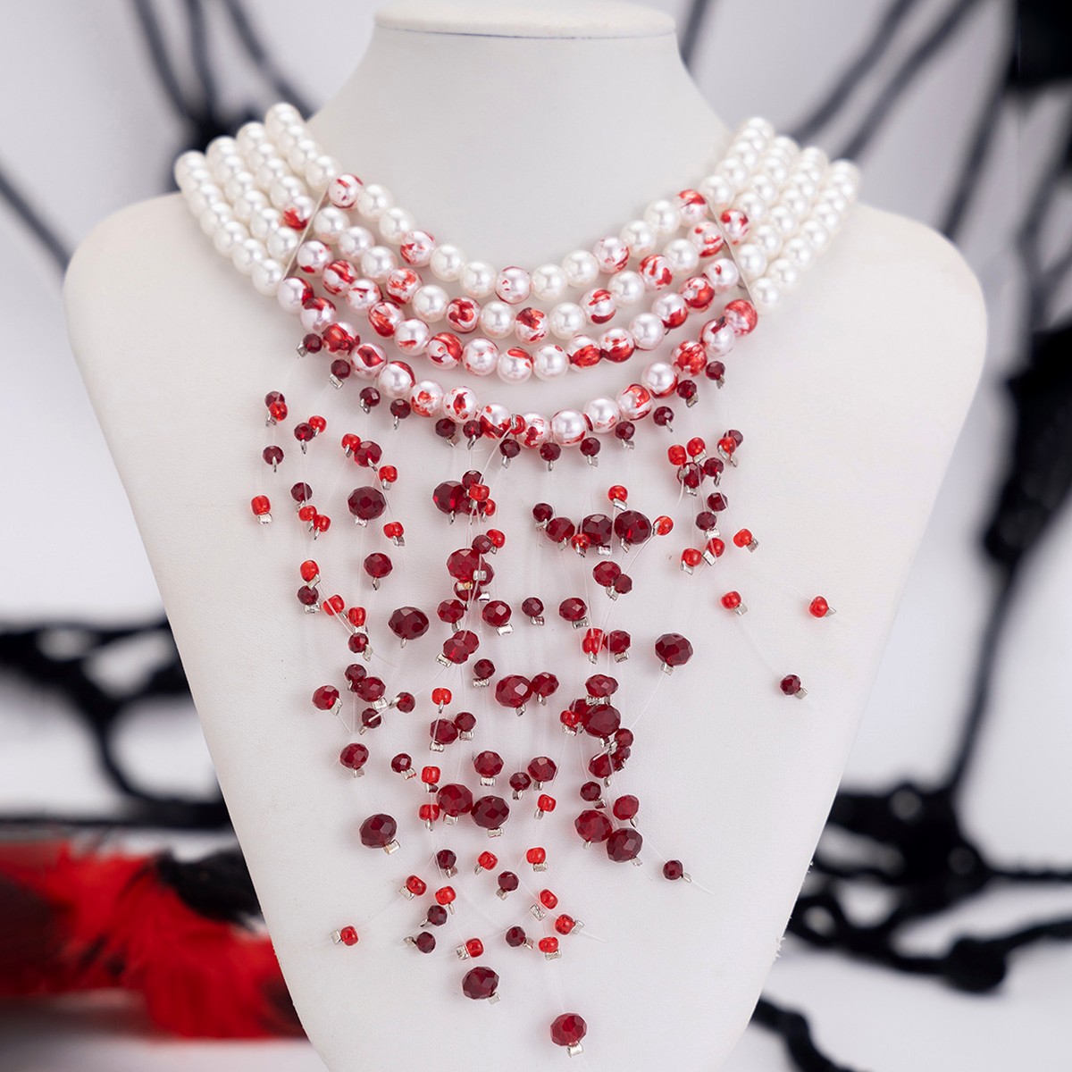 Gotik Kan Damlayan Sahte İnci  - Pearl Choker Necklace Vintage incelemesi ve fiyatı