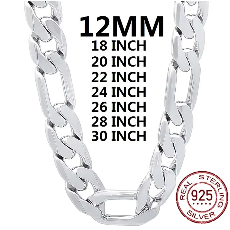 Erkekler İçin 925 Ayar Gümüş K - Cuban Link Chain 12Mm incelemesi ve fiyatı