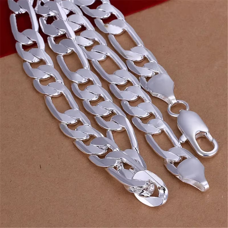 Erkekler İçin 925 Ayar Gümüş K - Cuban Link Chain 12Mm incelemesi ve fiyatı