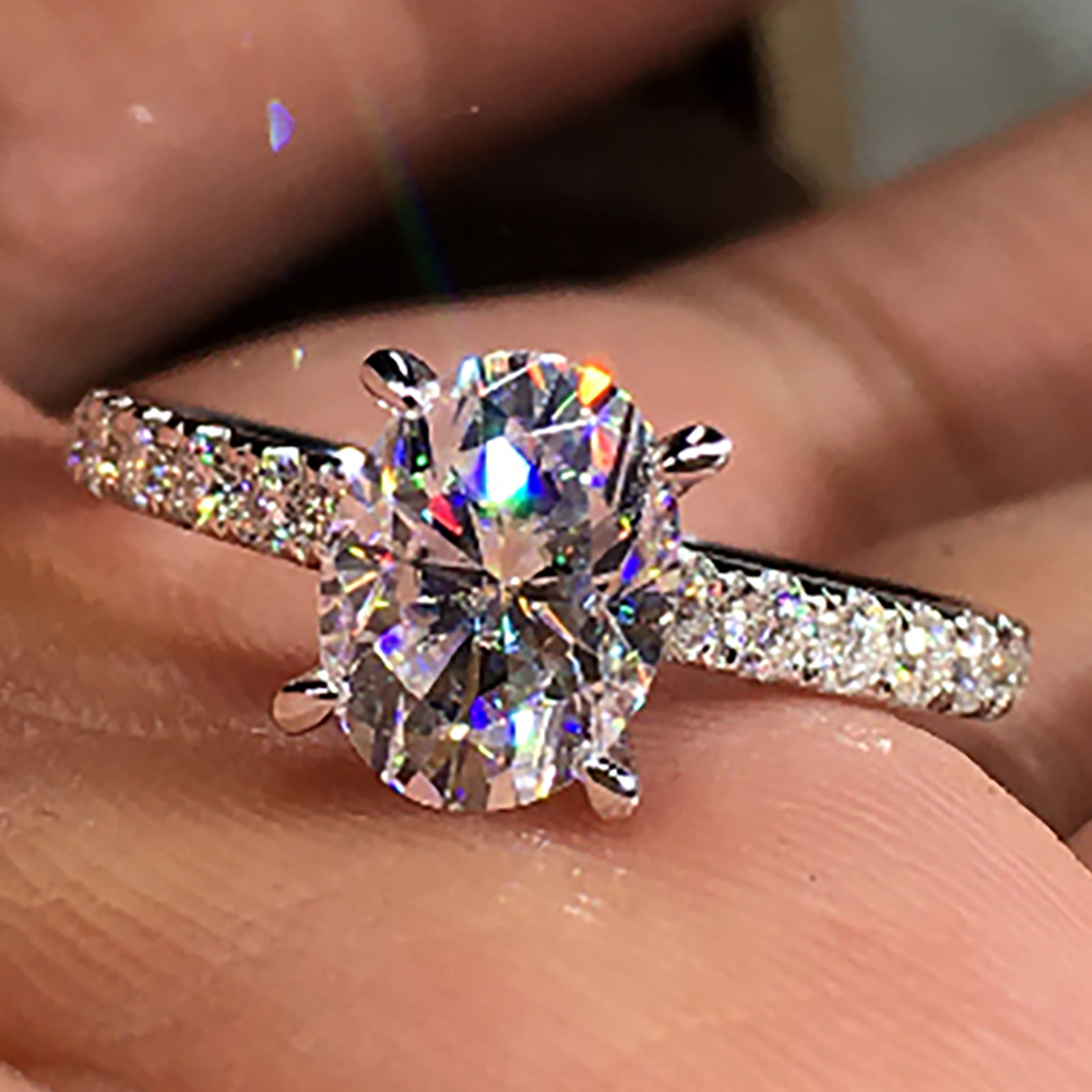 Özel Tasarım 10 Ayar Beyaz Alt - Moissanite Engagement Ring 1 Carat incelemesi ve fiyatı