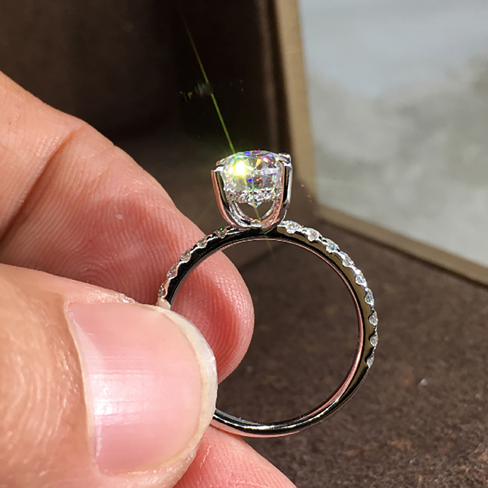 Özel Tasarım 10 Ayar Beyaz Alt - Moissanite Engagement Ring 1 Carat incelemesi ve fiyatı