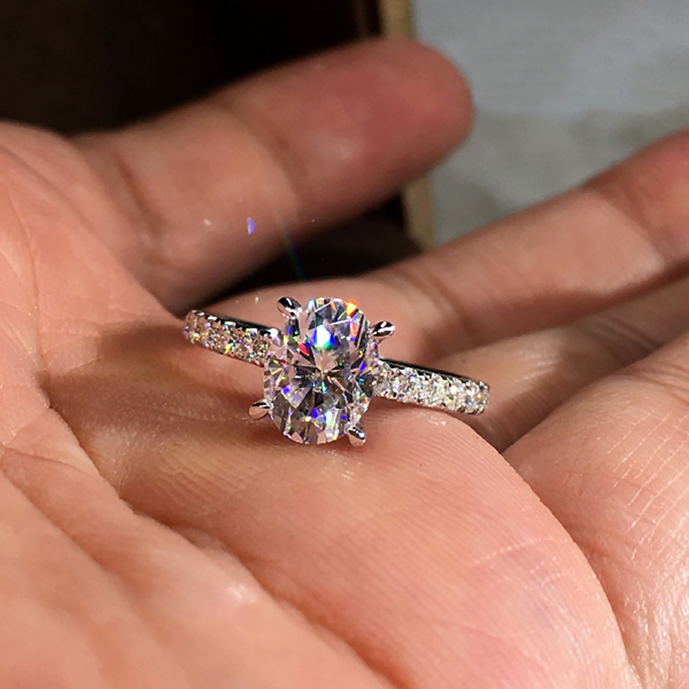 Özel Tasarım 10 Ayar Beyaz Alt - Moissanite Engagement Ring 1 Carat incelemesi ve fiyatı
