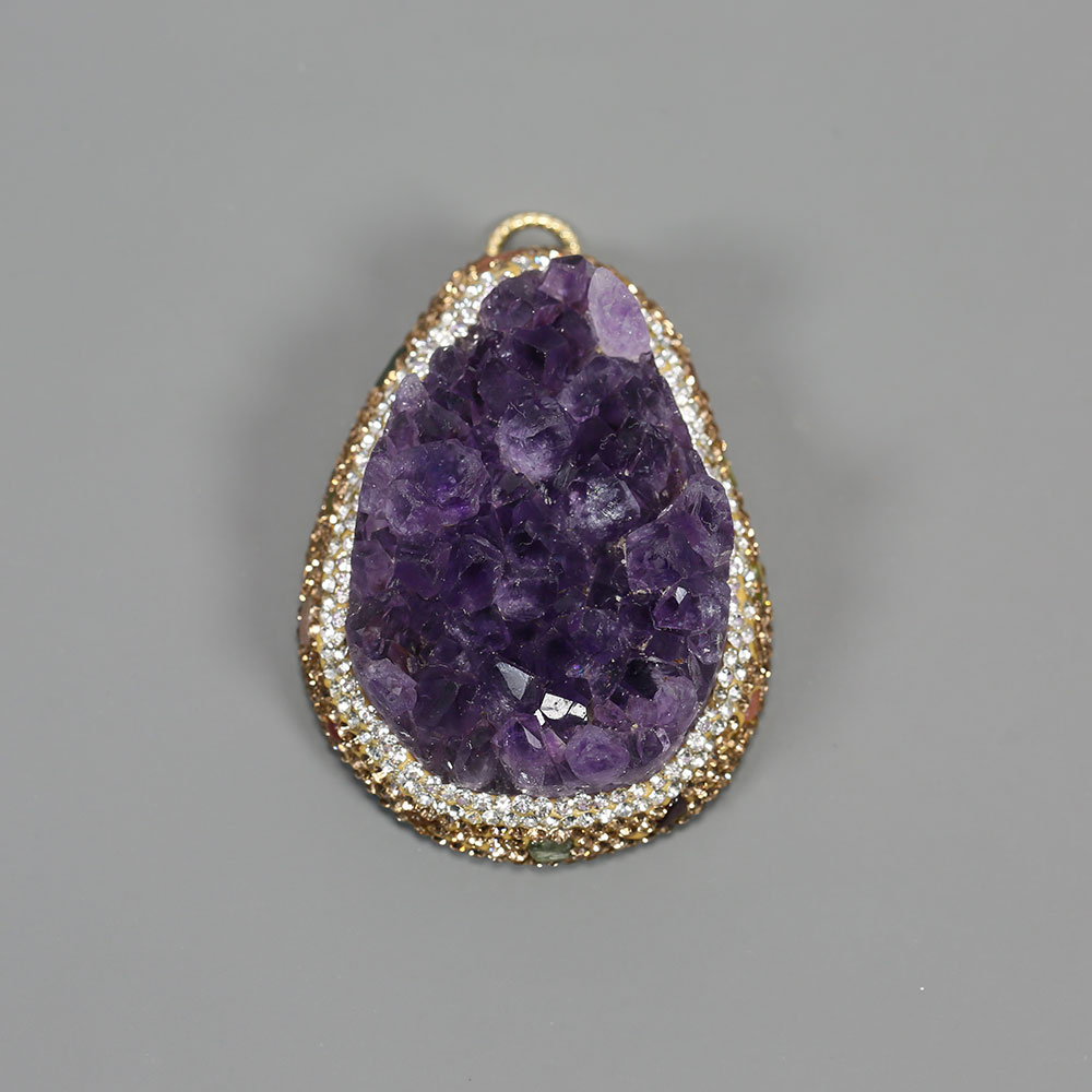 Doğal Mor Ametist Kuvars Küme  - Crystal Pendant Necklace Natural Stone incelemesi ve fiyatı