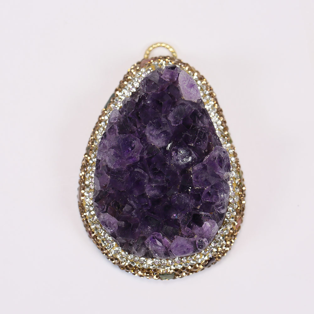 Doğal Mor Ametist Kuvars Küme  - Crystal Pendant Necklace Natural Stone incelemesi ve fiyatı