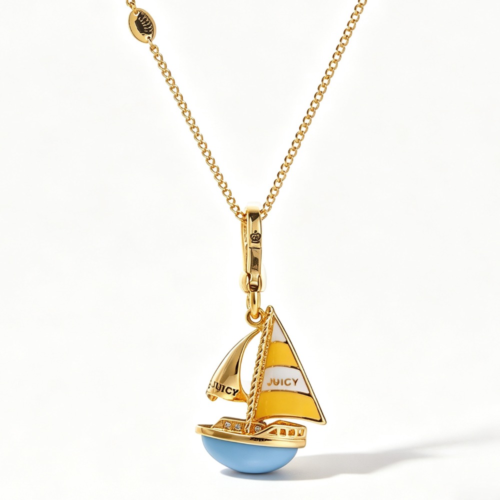 Şık Mine Kaplama Mavi Yelkenli - Initial Letter Necklace 18K Gold incelemesi ve fiyatı
