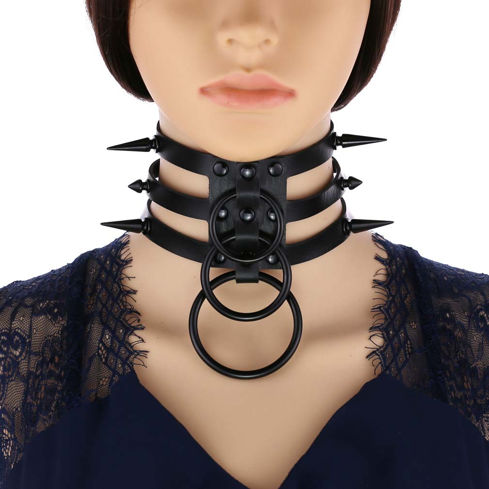 Moda Kadın Erkek Siyah Perçinl - Goth Punk Spike Choker incelemesi ve fiyatı