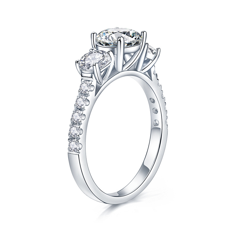 HTOTOH 3 Taş 1 Karat D Renk Tü - Moissanite Engagement Ring 1 Carat incelemesi ve fiyatı