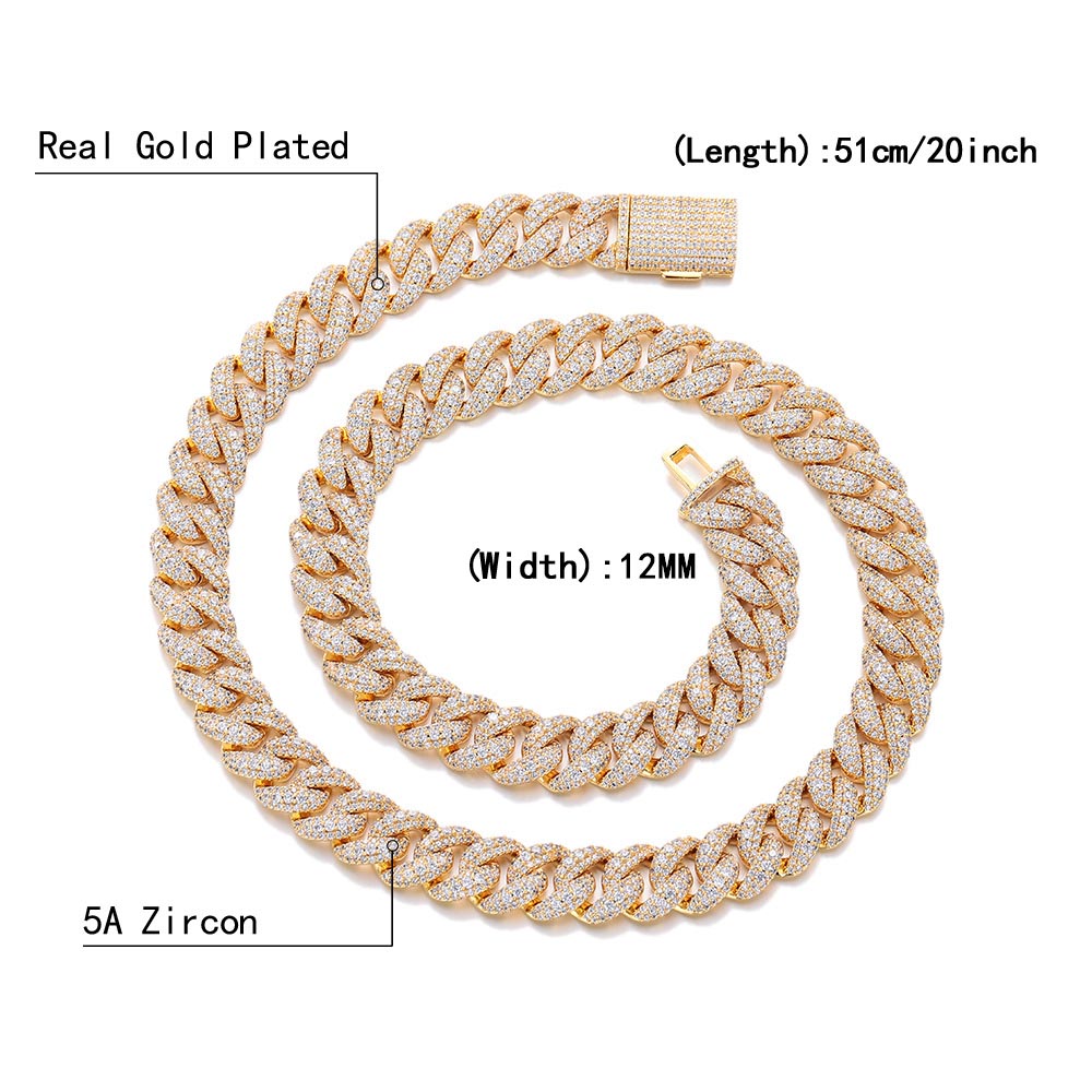 12 mm Hip Hop Tarzı Mücevher,  - Cuban Link Chain 12Mm incelemesi ve fiyatı