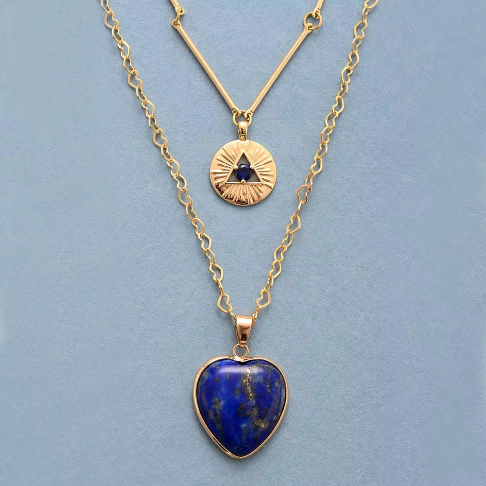 Katmanlı Kolyeler, Doğal Taşlı - Layered Pendant Necklace Aesthetic incelemesi ve fiyatı