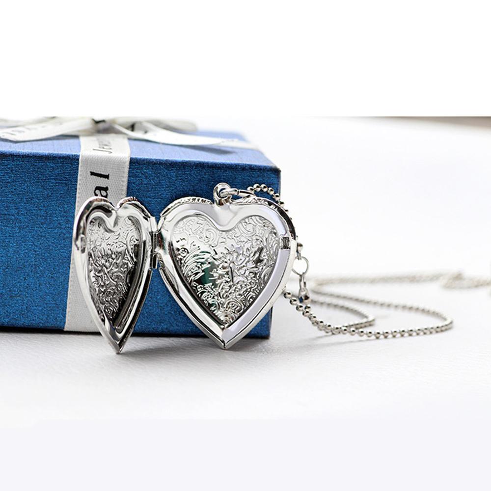Moda Kalp Şeklinde Alaşımlı Fo - Heart Locket Necklace Photo incelemesi ve fiyatı