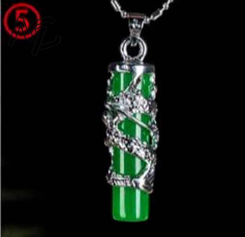 925 Gümüş Çin Yeşil Yeşim Su D - Necklaces incelemesi ve fiyatı