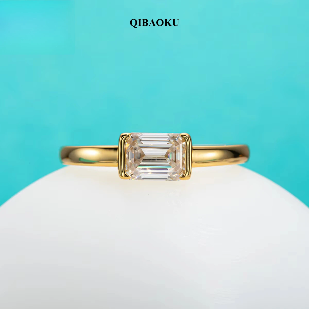 FCGJHW 1 Karat Zümrüt Kesim D  - Moissanite Engagement Ring 1 Carat incelemesi ve fiyatı